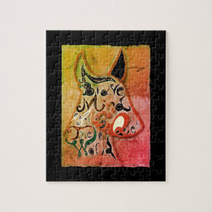 Puzzle Perro colorido: Una mente valiente conquistará el 