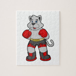 Puzzle Perro como boxeador con guantes de boxeo
