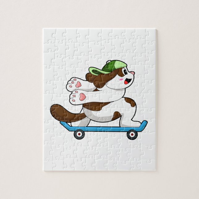 Puzzle Perro como patinador con patineta (Vertical)