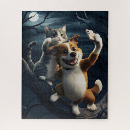 Puzzle Perro con gato.