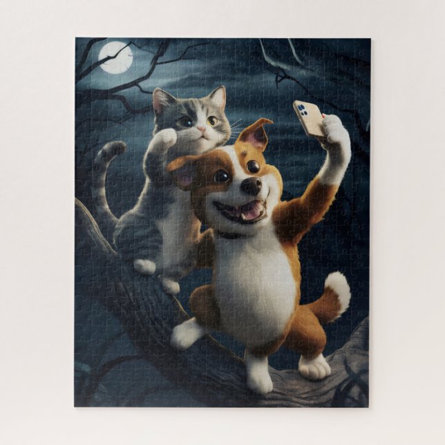Puzzle Perro con gato. (Vertical)