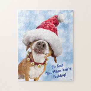 Puzzle Perro con gorro de Papá Noel