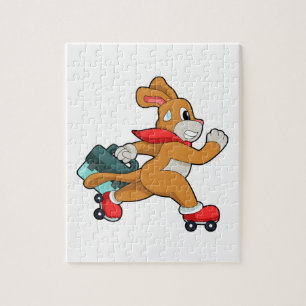 Puzzle Perro con patines de rodillos