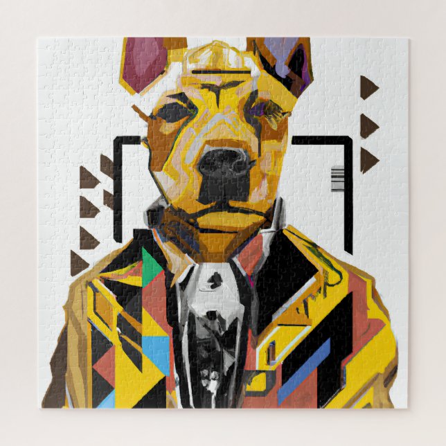 Puzzle Perro con traje: Arte digital (Vertical)