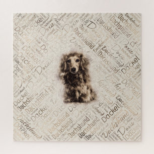 Puzzle Perro Dachshund de pelo largo