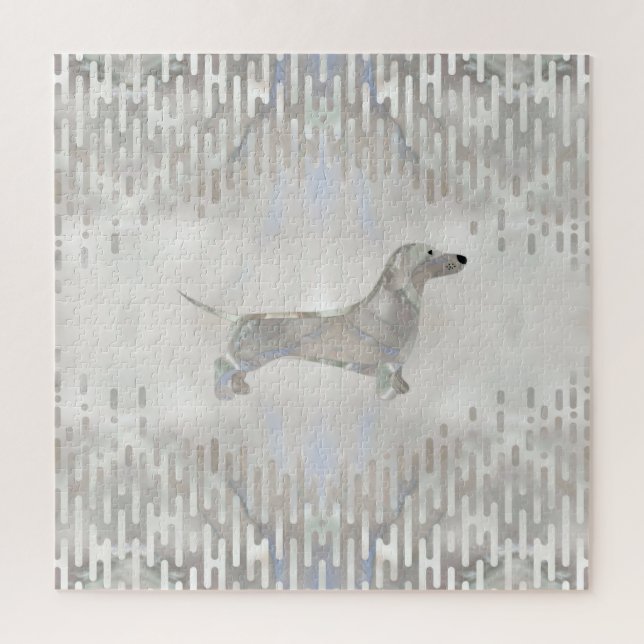 Puzzle Perro Dachshund - Silhouette de perlas Doxie (Vertical)