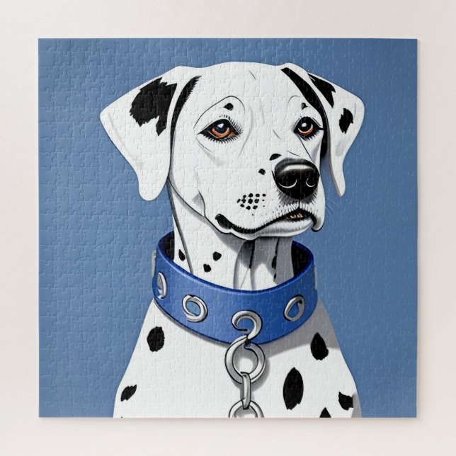 Puzzle Perro dálmata con collar azul (Vertical)