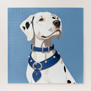 Puzzle Perro dálmata con collar azul