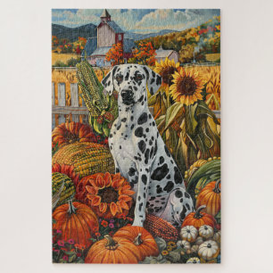 Puzzle Perro dálmata cosecha de otoño Día de Acción de Gr