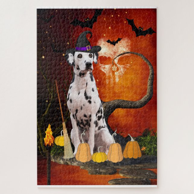 Puzzle Perro Dalmatiano de Halloween (Vertical)