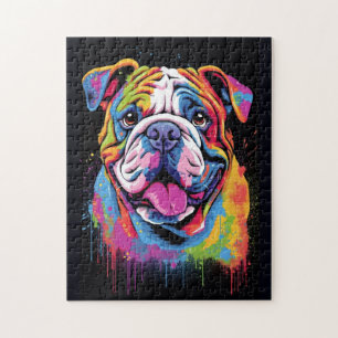 Puzzle Perro de Bulldog inglés lindo