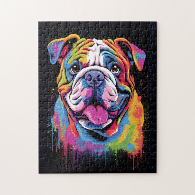 Puzzle Perro de Bulldog inglés lindo (Vertical)