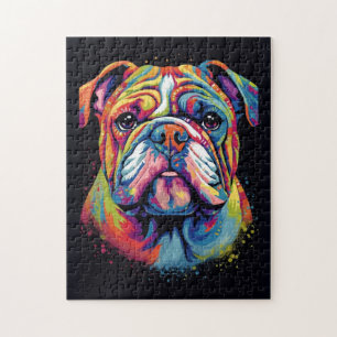 Puzzle Perro de Bulldog inglés lindo