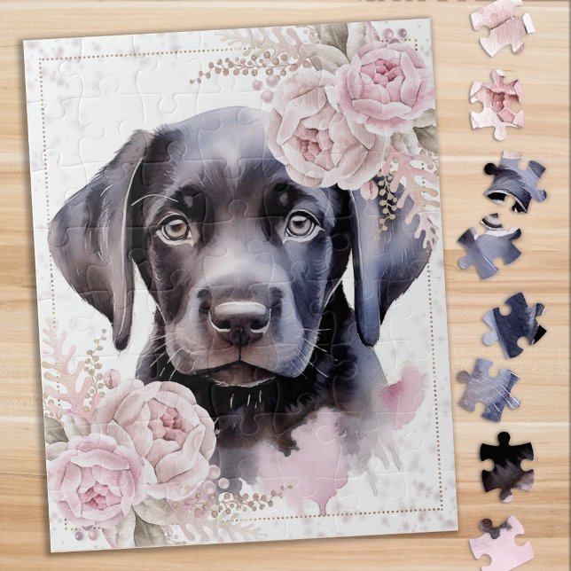 Puzzle Perro de cachorro de raza negra recuperador de lab (Subido por el creador)