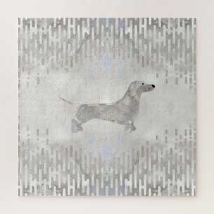 Puzzle Perro de Dachshund - Silueta de perla de Doxie