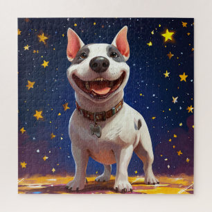 Puzzle Perro de dibujos animados juguetón con colores vib