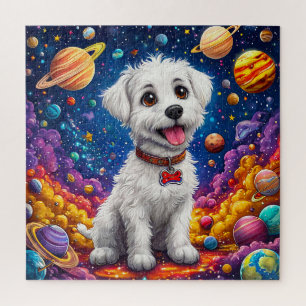 Puzzle Perro de dibujos animados Regalo de espacio para n