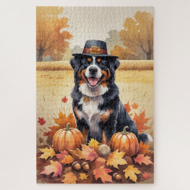Puzzle Perro de Montaña Bernés en Arte de Acción de Graci (Vertical)