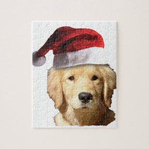 Puzzle Perro de Navidad de raza Retriever dorado