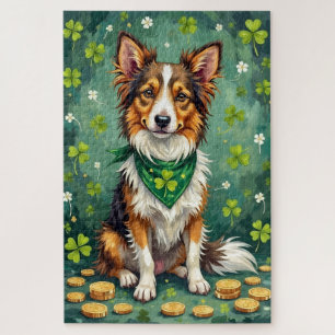 Puzzle Perro de oveja de Shetland Día de San Patricio Per