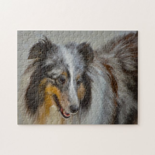 Puzzle Perro de oveja Shetland Jigsaw. (Horizontal)