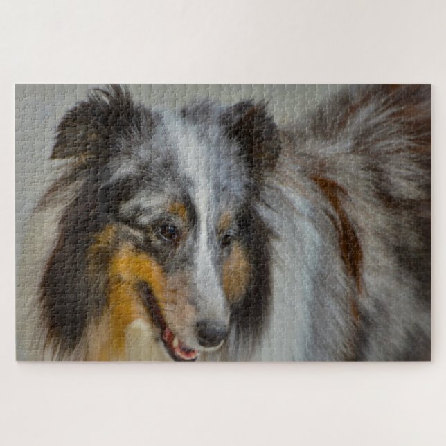 Puzzle Perro de oveja Shetland Jigsaw. (Horizontal)