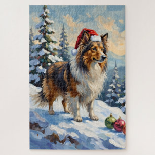 Puzzle Perro de Pastoreo de Shetland Adornos de Navidad S