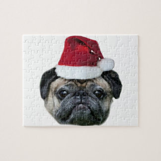 Puzzle Perro de pug de navidades