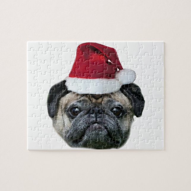 Puzzle Perro de pug de navidades (Horizontal)