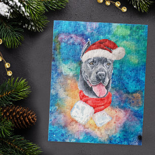 Puzzle Perro de raza Cane Corso Navidad