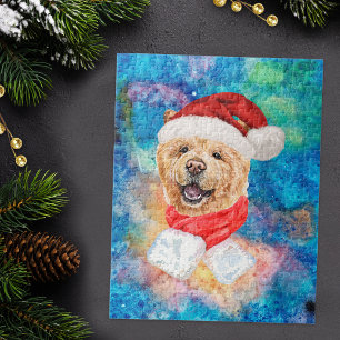 Puzzle Perro de raza Chow Chow Navidad