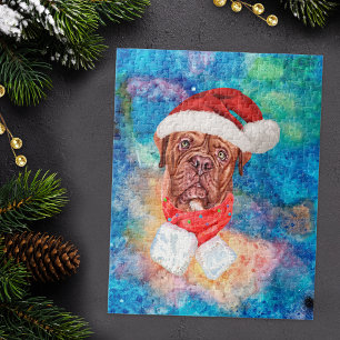 Puzzle Perro de raza Mastín Francés Navidad
