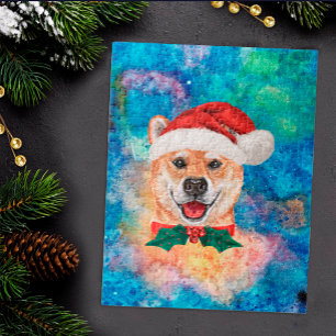 Puzzle Perro de raza Shiba Inu Navidad