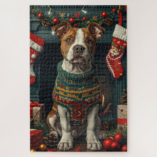 Puzzle Perro De Staffordshire De Estados Unidos Con Regal (Vertical)