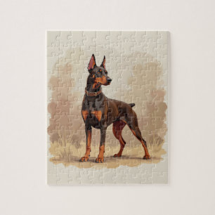 Puzzle Perro Doberman Pinscher Marrón Óxido Rojo