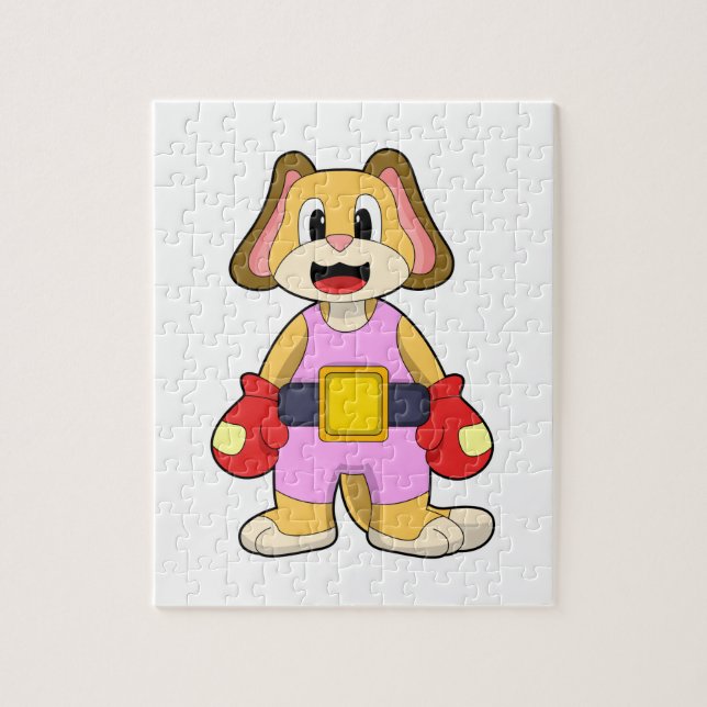 Puzzle Perro en boxeo con guantes de boxeo (Vertical)