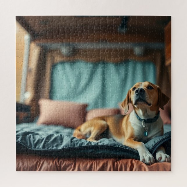 Puzzle Perro en cama (Vertical)