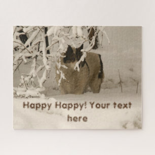 Puzzle Perro en invierno