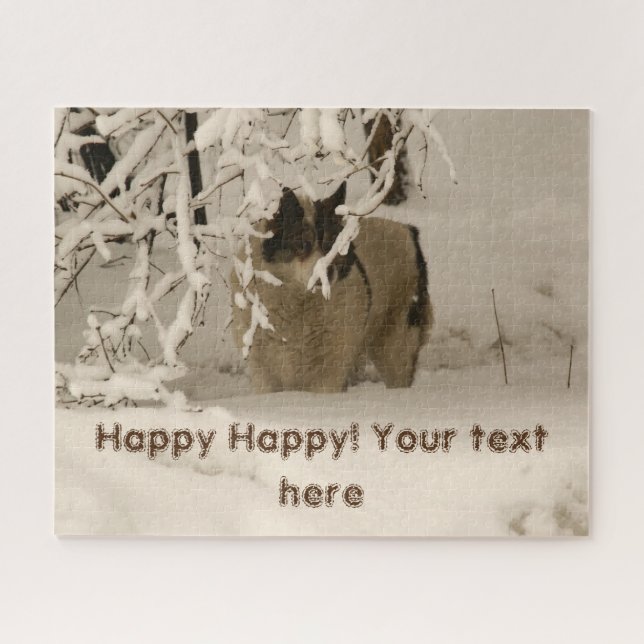 Puzzle Perro en invierno (Horizontal)