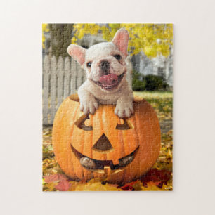 Puzzle Perro en Jack-o-Lantern