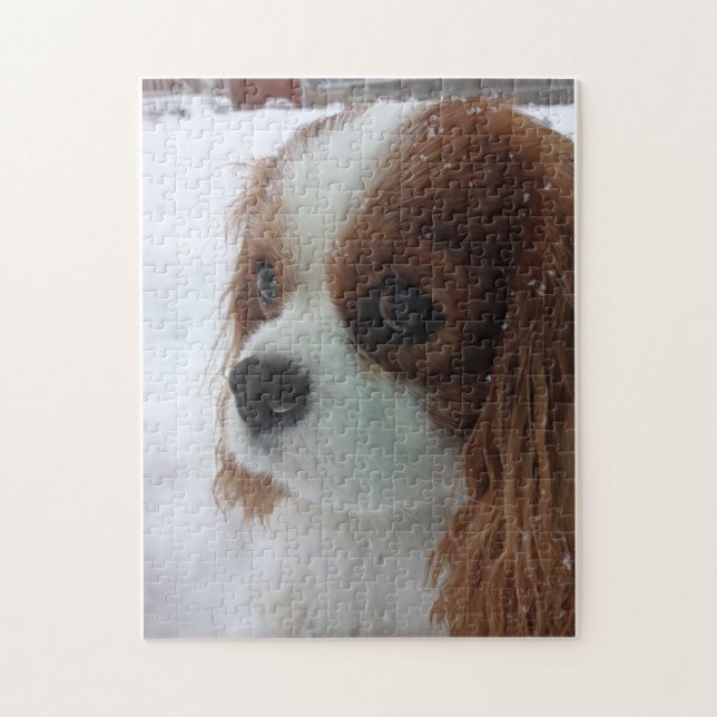 Puzzle Perro en la nieve (Vertical)