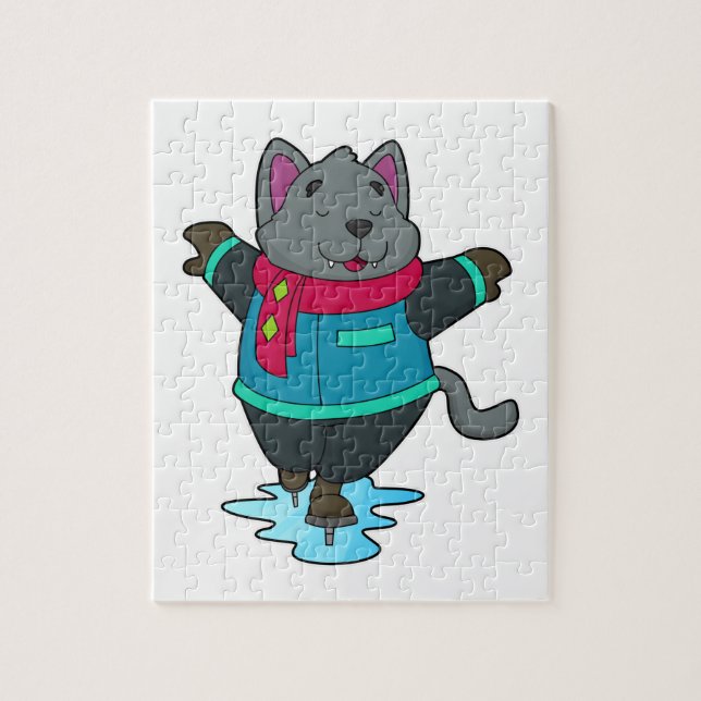 Puzzle Perro en patinaje sobre hielo con patines de hielo (Vertical)