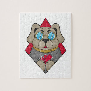 Puzzle Perro en Poker con tarjetas de póker