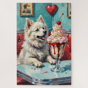 Puzzle Perro Esquimal Americano Sundae de Corazón del Día