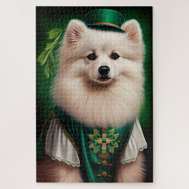 Puzzle Perro esquimal americano vestido para el Día de Sa (Vertical)