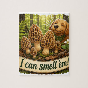 Puzzle Perro Feliz Olfateando Hongos Morel - Amor por la 