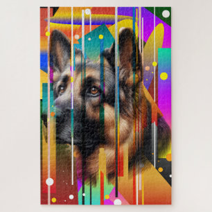 Puzzle Perro Geométrico Moderno  
