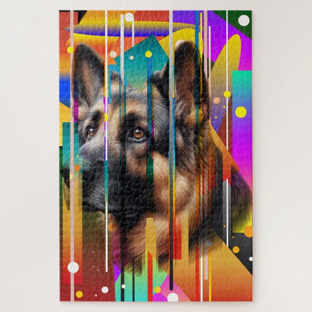 Puzzle Perro Geométrico Moderno   (Vertical)
