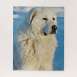 Puzzle Perro guardián del ganado blanco en los grandes Pi