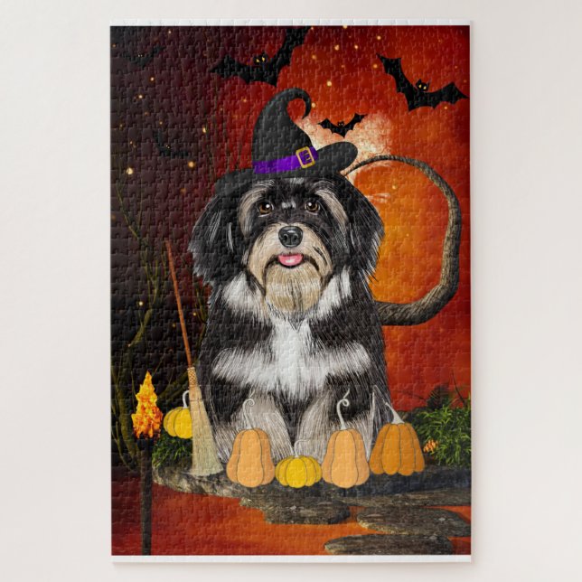 Puzzle Perro halloween Havanese (Vertical)